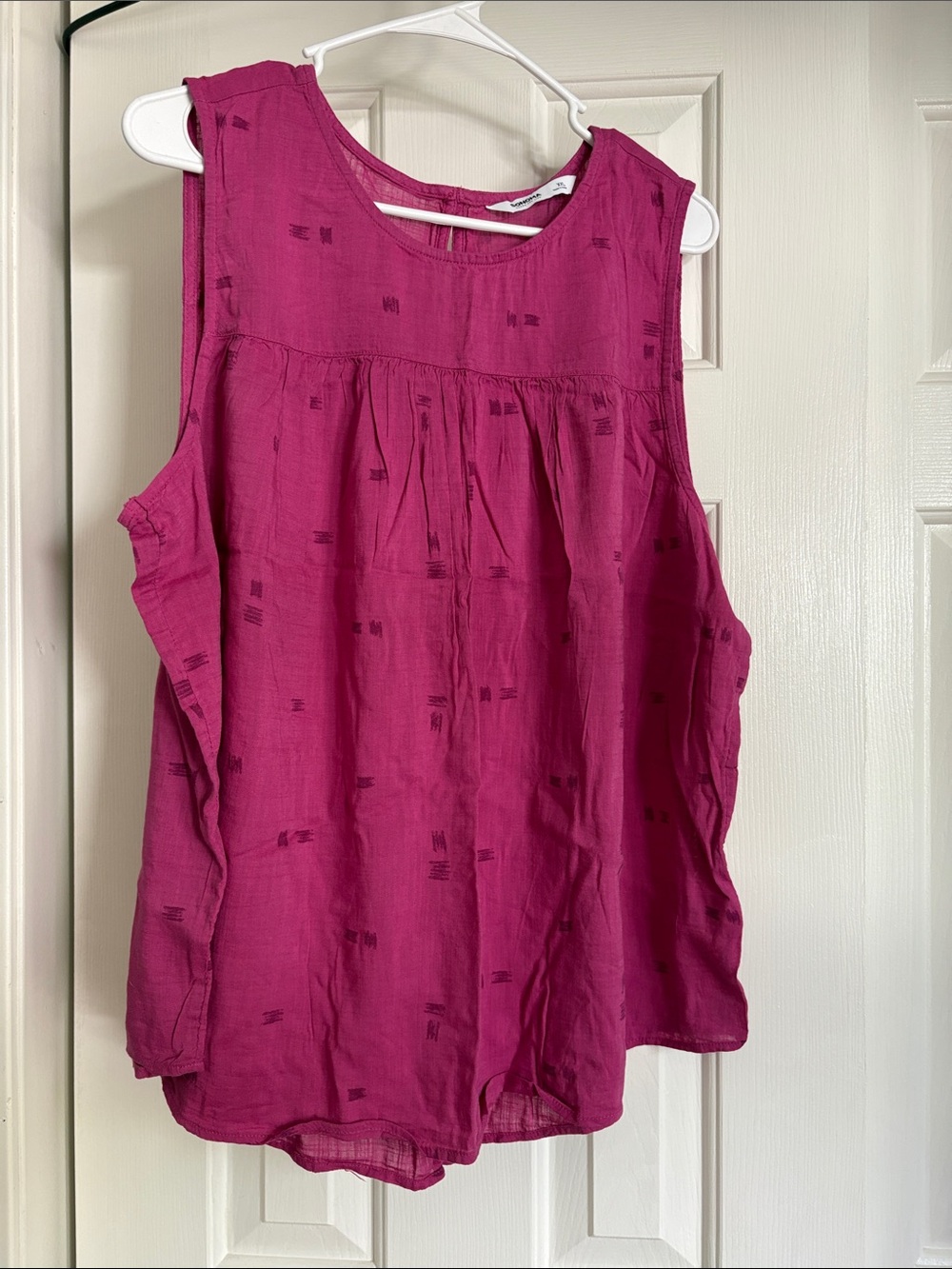 Sonoma Magenta Sleeveless Gauze Tank Top